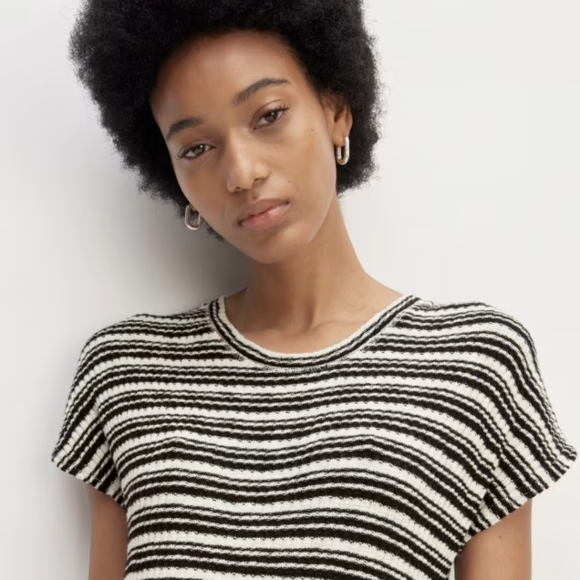 🆕 EVERLANE The Rib-Knit Cap Sleeve Midi Dress - Picture 5 of 12